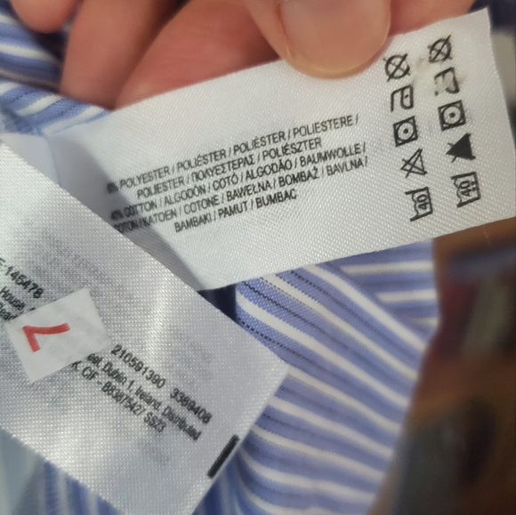 PRIMARK Stripes Blue Shirt Size Medium - Picture 6 of 6